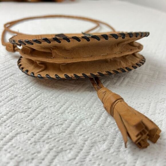 Vintage Handmade Native American BOHO Crossbody Bag Purse Leather Western Countr - Picture 4 of 14